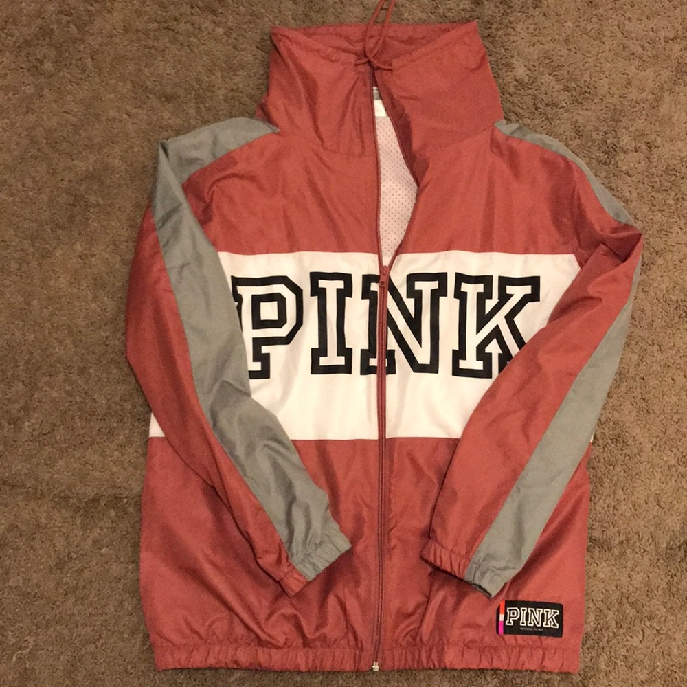 Pink Victoria’s Secret Nylon Zip Up Jacket